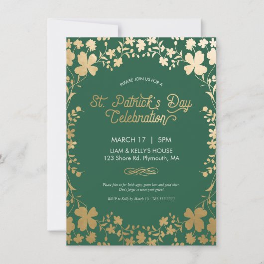 St. Patrick's Day Party Invite - Custom Kaart (Voorkant)