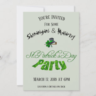 St. Patrick's Day Party Irish Green Funny Kaart
