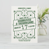 St Patricks Day Party Irish Shamrocks Shenanigans Kaart (Staand voorkant)