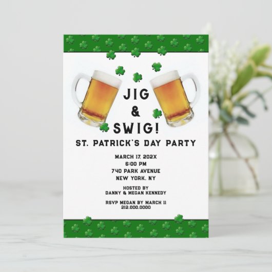 St. Patrick's Day Party Kaart (Staand voorkant)