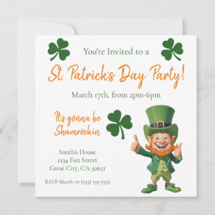 St Patrick's Day Party-Leprechaun Kaart