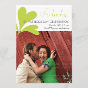 St Patricks Day Party Lucky Shamrocks Green Photo Kaart