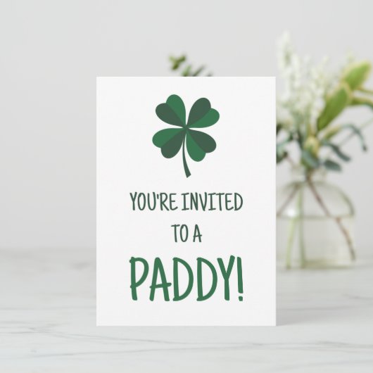 St. Patrick's Day Party Paddy Invitation Invitatio (Debout devant)