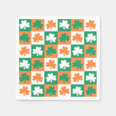 St. Patrick's Day Party Shamrock Fun Check Patroon Servet (Voorkant)