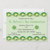 St. Patricks Day Party Shamrock Rainbow Clover Kaart (Voorkant)