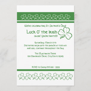 St. Patrick's Day Party Shamrocks Kaart