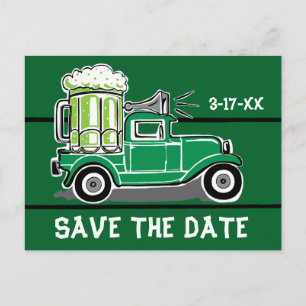St Patrick's Day Party Truck Save the Date Aankondigingskaart