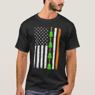 St Patrick's Day Patriotic Guitar Irish American o T-shirt