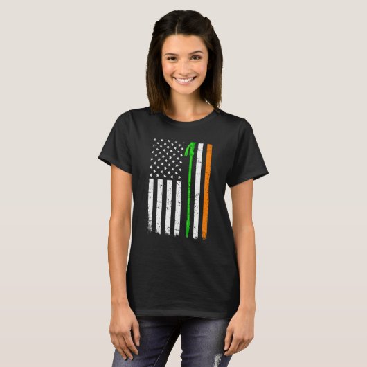 St Patrick's Day Patriotic Hiking Irish American f T-shirt (Voorkant volledig)