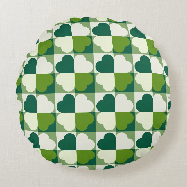 St. Patrick's Day Pattern Rond Kussen (Voorkant)