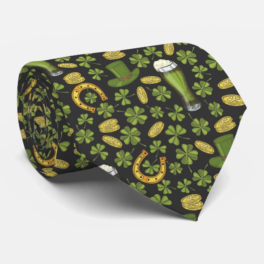St. Patrick's Day Pattern Stropdas (Opgerold)