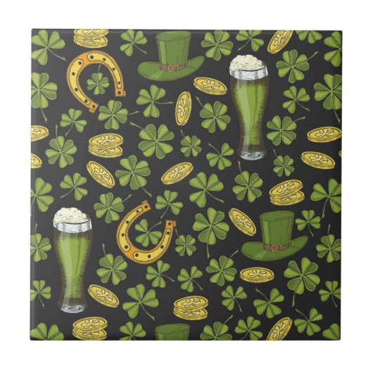 St. Patrick's Day Pattern Tegeltje (Voorkant)