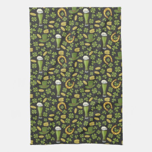 St. Patrick's Day Pattern Theedoek (Verticaal)
