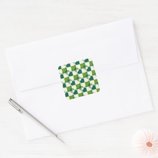 St. Patrick's Day Pattern Vierkante Sticker (Envelop)