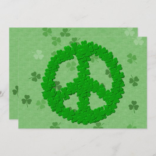 St Patrick's Day Peace Sign Kaart (Voorkant / Achterkant)