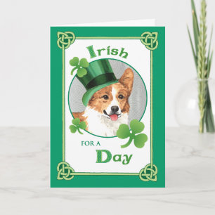 St. Patrick's Day Pembroke Welsh Corgi Kaart