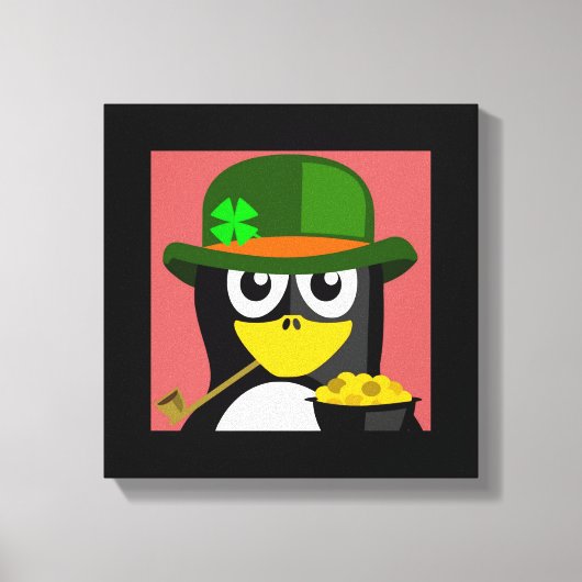 "ST. PATRICK'S DAY' PENGUIN CANVAS AFDRUK (Voorkant)