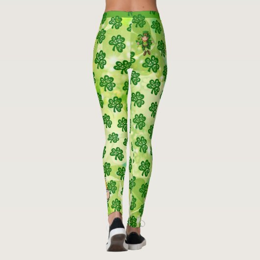 St Patrick's Day Personalize Name of Text Greeting Leggings (Achterkant)