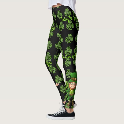 St Patrick's Day Personalize Text of Name Green Leggings (Links)