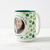 St. Patrick's Day Personalized Cat Mom Photo Mug (Devant droit)