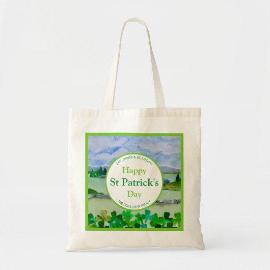 St Patrick's Day Personalized Tote Bag (Voorkant)