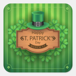 St. Patrick's Day - Pet & kleding Vierkante Sticker