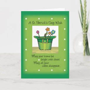 St. Patrick's Day Pet met bloemen Kaart