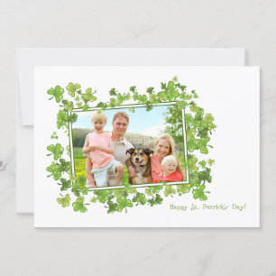 St. Patrick's Day Photo Card, Shamrock Lijst Kaart