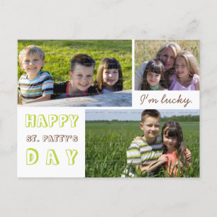 St. Patrick's Day Photo Collage Briefkaart Sjabloo
