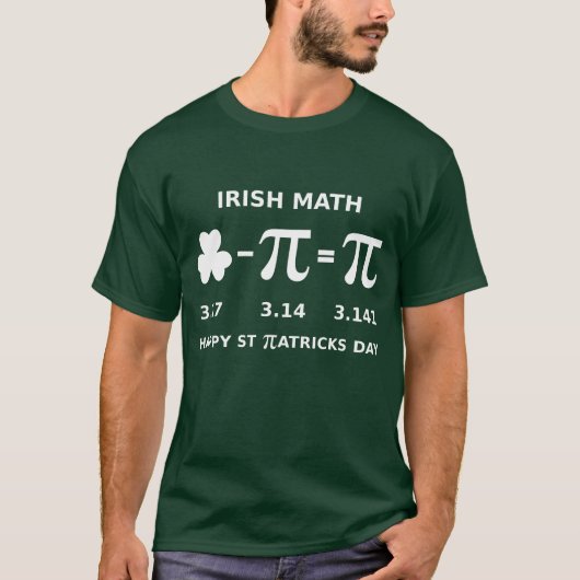 St Patricks Day & Pi Day Combinatie T Shirt donker (Voorkant)