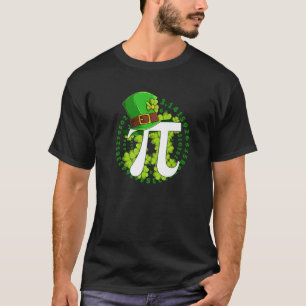 St Patricks Day Pi Symbol Spiral Pi Day Shamrocks T-shirt