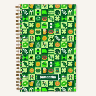 St. Patrick's Day-pictogrammen naadloos patroon Notitieboek