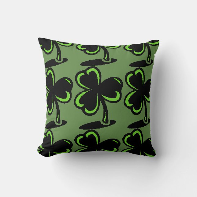St. Patrick's Day Pillow Vier Leaf Clover Kussen (Voorkant)