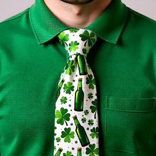 St. Patrick's Day Pinten & Bloemblaadjes Kraagdas Stropdas