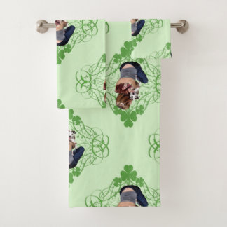 St Patrick's Day Pit Bull T-Bone Lucky Puppy 2009 Bad Handdoek