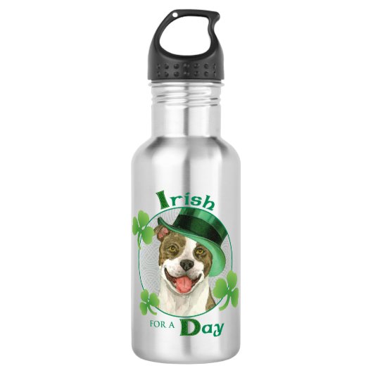 St. Patrick's Day Pit Bull Waterfles (Voorkant)