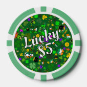 St. Patrick's Day Poker Spel Good Lucky Charms Poker Chips (Voorkant)