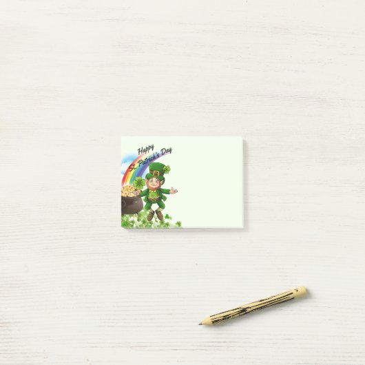 St. Patrick's Day Post-it Notes Leprechaun Rainbow (Op bureau)