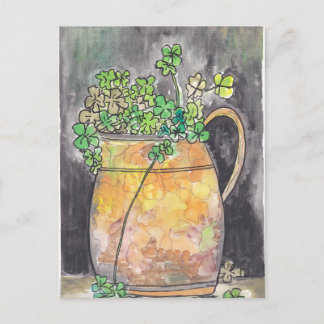 St. Patrick's Day Postcards with Shamrocks  Feestdagenkaart