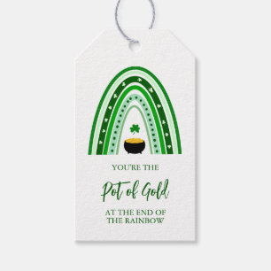 St. Patrick's Day Pot of Gold Boho Regenboog Logo Cadeaulabel