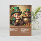 St Patrick's Day Pot of Gold Boy Leprechaun Party Kaart (Staand voorkant)