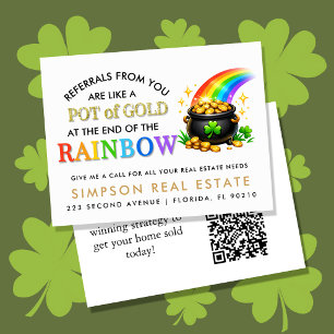 St. Patrick's Day Pot of Gold Vastgoed Referral Aankondigingskaart