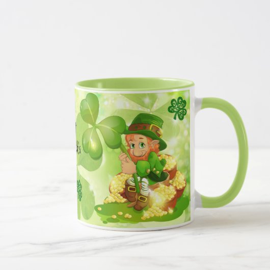 St. Patrick's Day Pot van Gold Leprechaun Koffie Mok (Rechts)