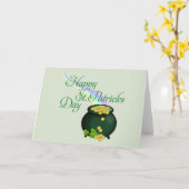 St. Patrick's Day pot van goud en regenboog Kaart (Gele Bloem)