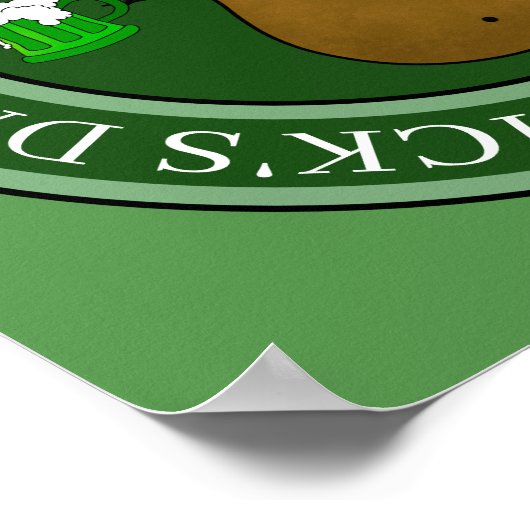St Patrick's Day Potato in een Pet Poster (Hoek)