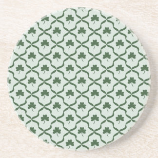 St. Patrick's Day Preppy Shamrock Clover Lattice  Zandsteen Onderzetter