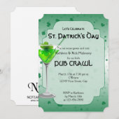 St. Patricks Day Pub Crawl Party Invitation Kaart (Voorkant / Achterkant)