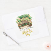St. Patrick's Day Pub gepersonaliseerd Vierkante Sticker (Envelop)