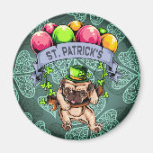 St. Patrick's Day Pug Magneet (Voorkant)