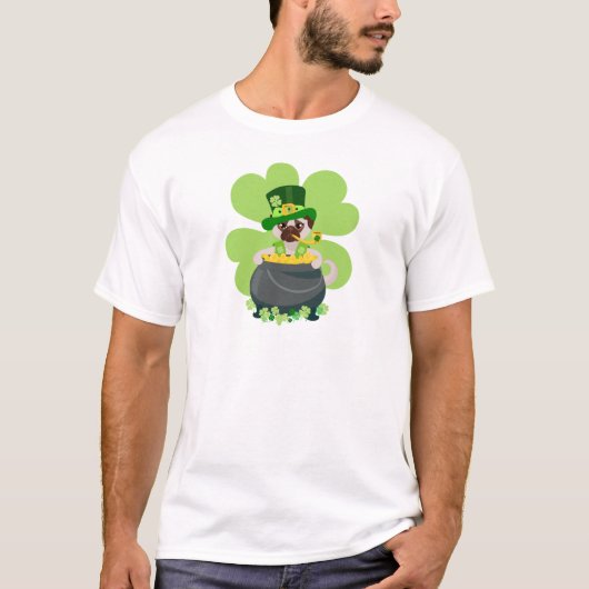 St. Patrick's Day Pug - Personalize T-shirt (Voorkant)